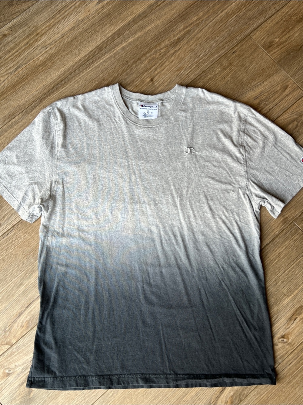 Champion Short-Sleeve Ombre T-Shirt - light Gray to Charcoal gray, Sz XL